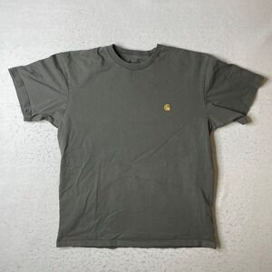 Carhartt WIP Chase T-Shirt Mens Large Gray Short Sleeve Embroidered Logo Cotton